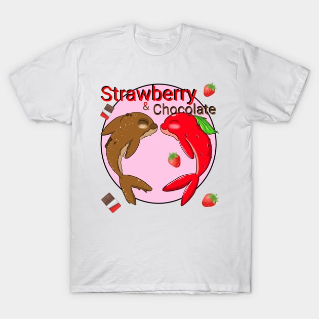 Strawberry and chocolate T-Shirt by Make_them_rawr